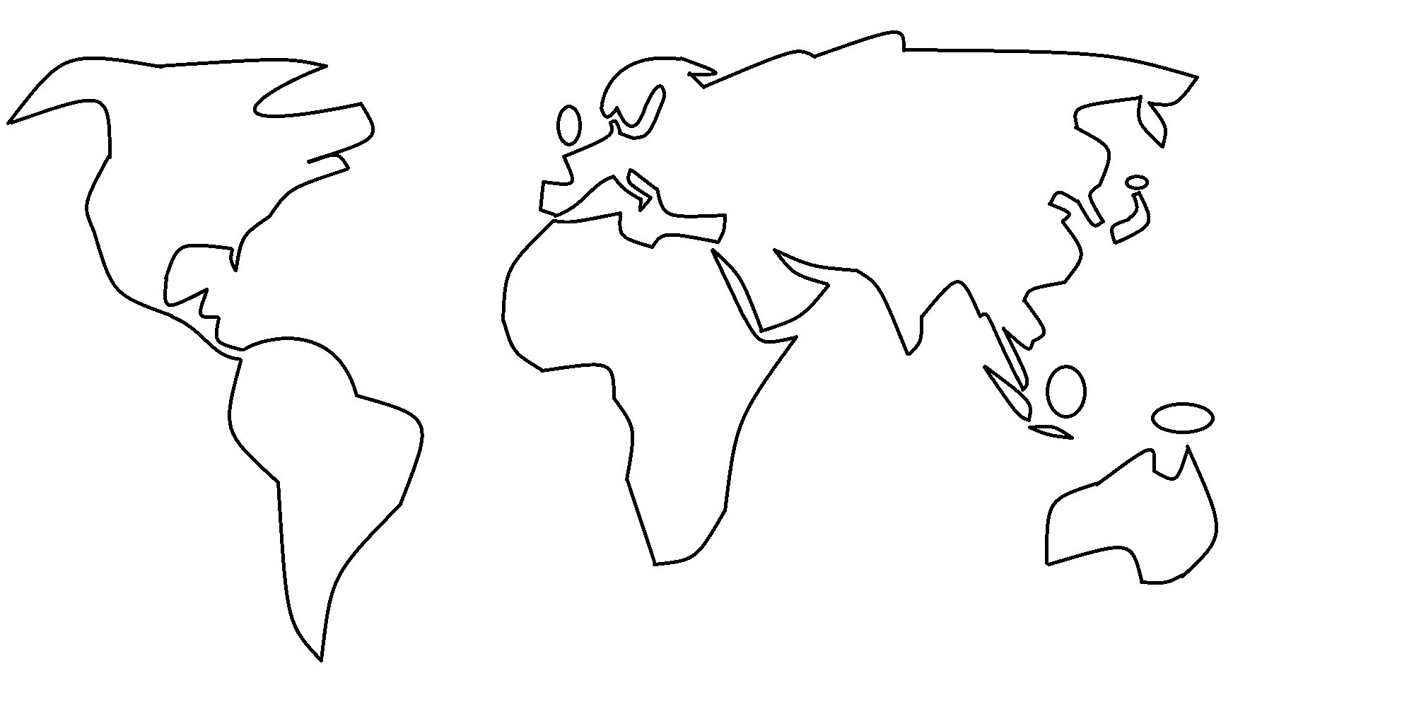Schéma d'une planisphère terrestre